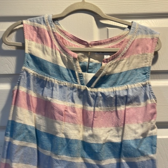 Southern Tide Striped Cotton Linen Sleeveless Dress 2 - Picture 5 of 7